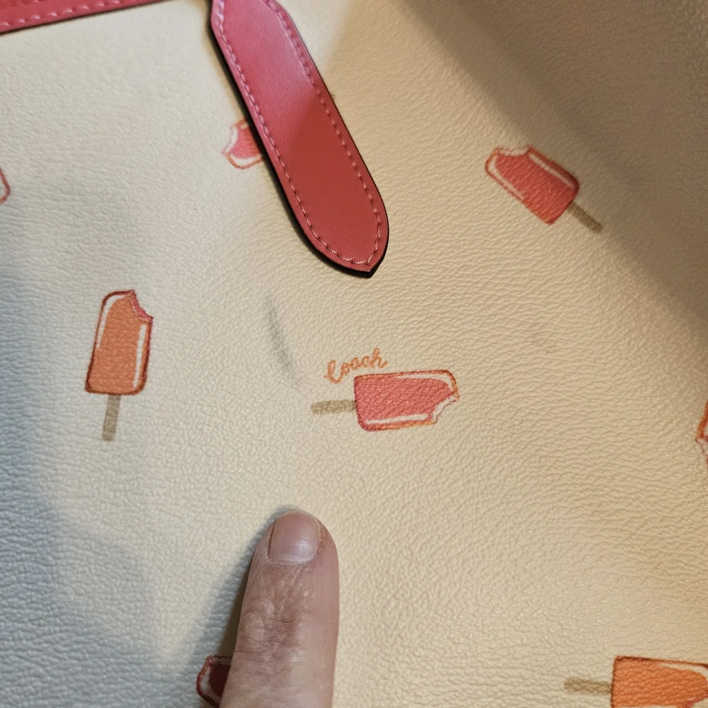 Coach City Tote White and Pink Popsicle Tote Bag - Picture 12 of 13